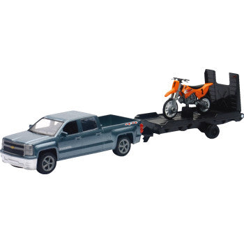 New Ray Toys Chevrolet Silverado Pick Up w/ Dirt Bike - 1:43 Scale 19535A