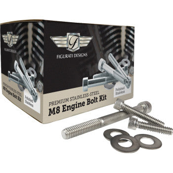 FIGURATI DESIGNS Engine Bolt Kit - Polished - M8 FD100-M8 BOLT-SS