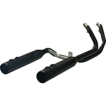 KHROME WERKS 2-into-2 Dominator Exhaust System with 4-1/2" Mufflers - Black with Race Tip - Twin Cam  200150