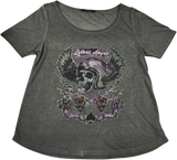 LETHAL THREAT Women's Sinwheels T-Shirt - Gray - Large LA20613L
