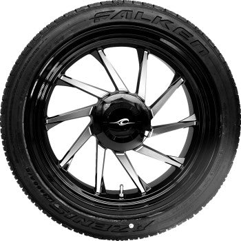 COASTAL MOTO Hurricane 3D Rear Right Wheel - Black Cut (18") | Falken Tire (215/45ZR18) PKG-HURR-187T-BM