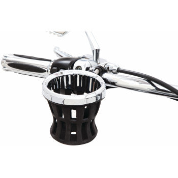 CIRO Drink Holder - Gen 2 - Chrome - Chrome 1-1/8"/1-1/4" Handlebar Mount 55414