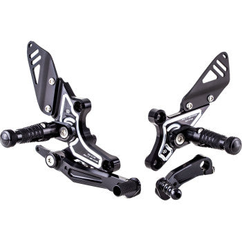 GILLES TOOLING Adjustable Rearset - Black/Silver - BMW R nine T 2017-2021  RCT10GT-BM08