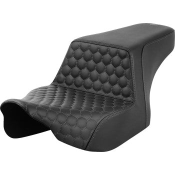 SADDLEMEN Step-Up Seat - Front Honeycomb - Gray Stitching - FL '23-'24 823-07-17702