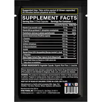 RYNO POWER Motivation Capsules - 1 Serving SMP-MOT
