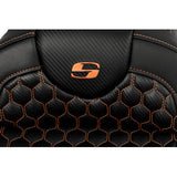 SADDLEMEN RoadSofa™ Seat - Honeycomb - Orange Stitch - without Backrest - FLH/FLT '08-'23 A808-07B-189ORA