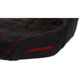 SADDLEMEN Pro Series SDC Performance Seat - Carbon Fiber/Lumbar Gripper - Red Stitch - Dyna '06-'17 SC80604RED