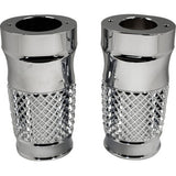 EDDIE TROTTA DESIGNS Fork Slider Covers - Cross-Cut - Chrome  TC-WT962