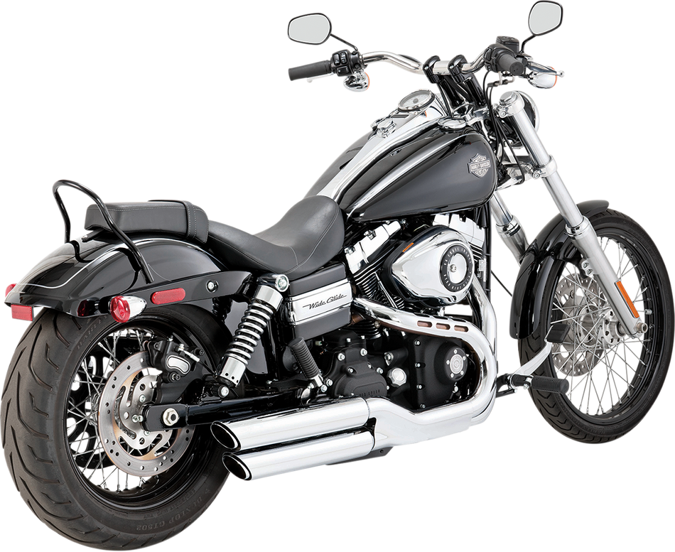 VANCE & HINES Twin Slash Mufflers - Chrome Fat Bob 2008-2017 FXDF  16845