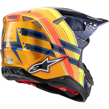 ALPINESTARS Supertech M10 Helmet - TLD Edition 25 - MIPS® - Gloss Dark Blue/Orange/Yellow/Fluo Red - Medium 8300225-7156-M