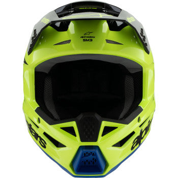 ALPINESTARS Youth SM3 Helmet - Radium - Gloss Yellow Fluo/Black/Blue - Medium 8301825-5017-YM