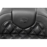 SADDLEMEN RoadSofa™ Seat - without Backrest - Carbon Fiber - Lattice Stitch - FLTR/FLHX '23-'24 823-07-20600