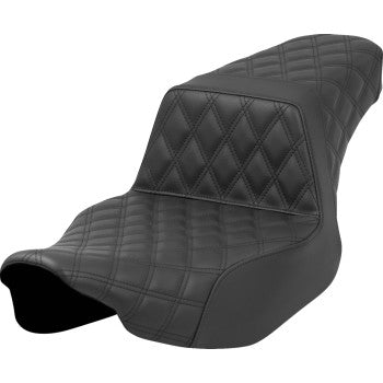 SADDLEMEN Step-Up Seat - Front/Rear Lattice Stitch - Black - Road Glide/Street Glide 823-07-175