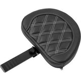 SADDLEMEN RoadSofa™ Seat - with Backrest - Carbon Fiber - Lattice Stitch - White Stitch - FLTR/FLHX '23-'24 823-07-206B6