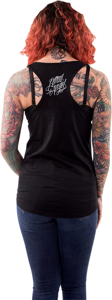 LETHAL THREAT Damen Dark Widow Razor Back Tanktop - Schwarz - Groß LA20508L 