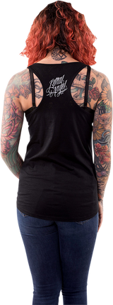 LETHAL THREAT Women's Dark Widow Razor Back Tank Top - Black - Medium LA20508M
