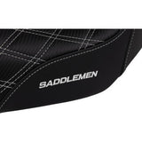 SADDLEMEN Pro Series SDC Performance Seat - Carbon Fiber/Lumbar Gripper - White Stitch - Dyna '06-'17 SC80604WHI