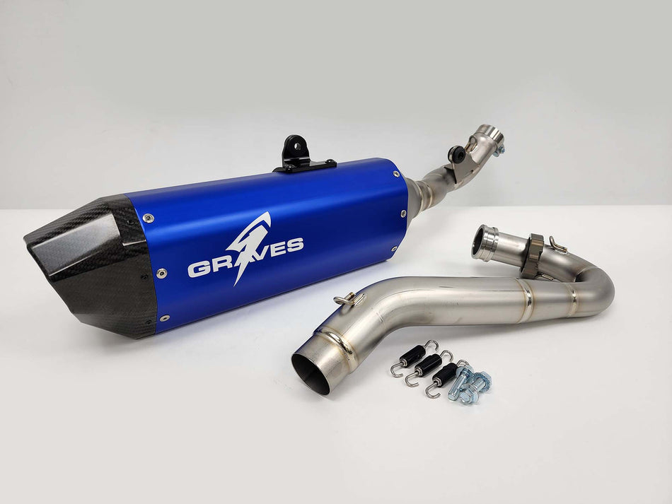 Graves MotorSports  Honda CRF450RL / L / X Full Exhaust Aluminum - Blue EXH-19C4X-FTAB