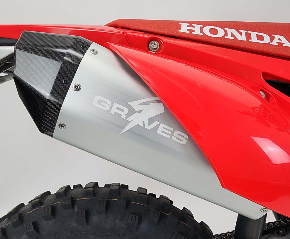 Graves MotorSports Honda CRF450RL / L / X  2019-2025 Aluminum - Silver Exhaust EXH-19C4X-SOA