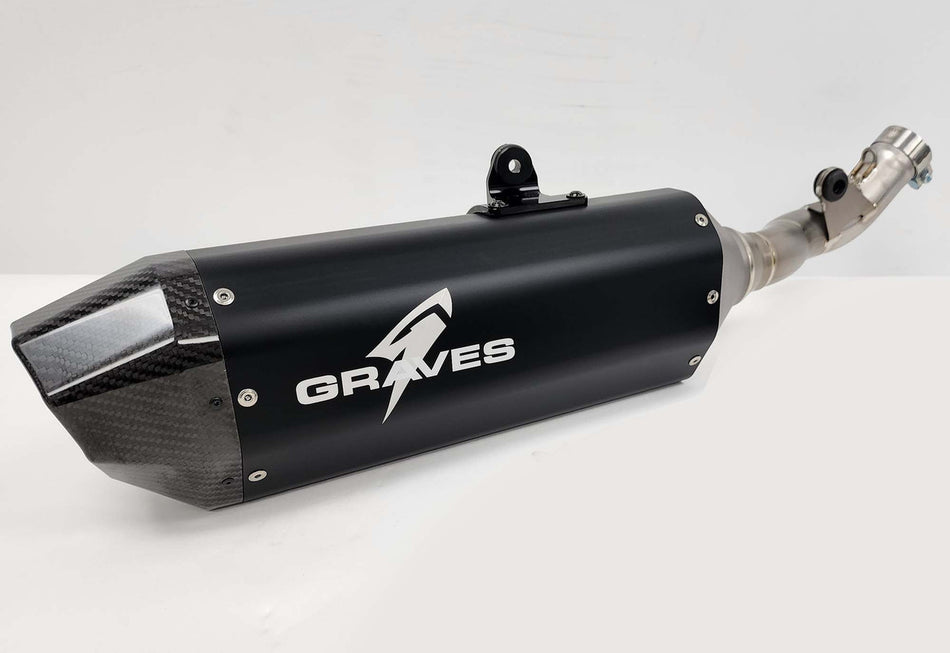 Graves MotorSports Honda CRF450RL / L / X 2019-2025 Aluminum - Black  Exhaust EXH-19C4X-SOAK