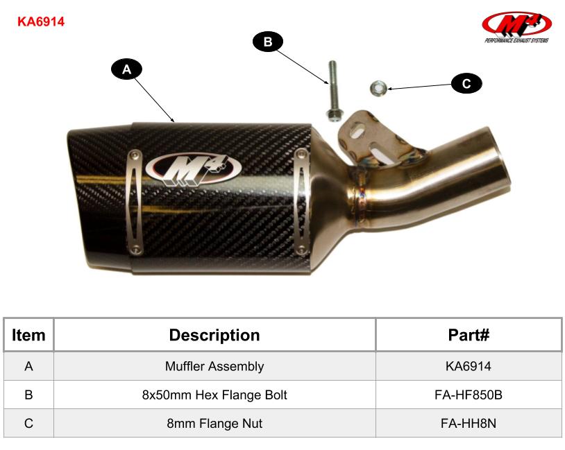 M4 Auspuff Carbonfaser Street Slayer Slip On 2009 - 2024 ZX6R KA6914