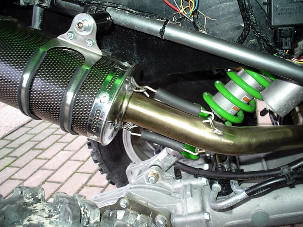 GPR Deeptone Full Exhaust System, Dual Silencers with Removable DB Killers Kawasaki KFX 700 2004-2011  QUSP.140DE.DEATV