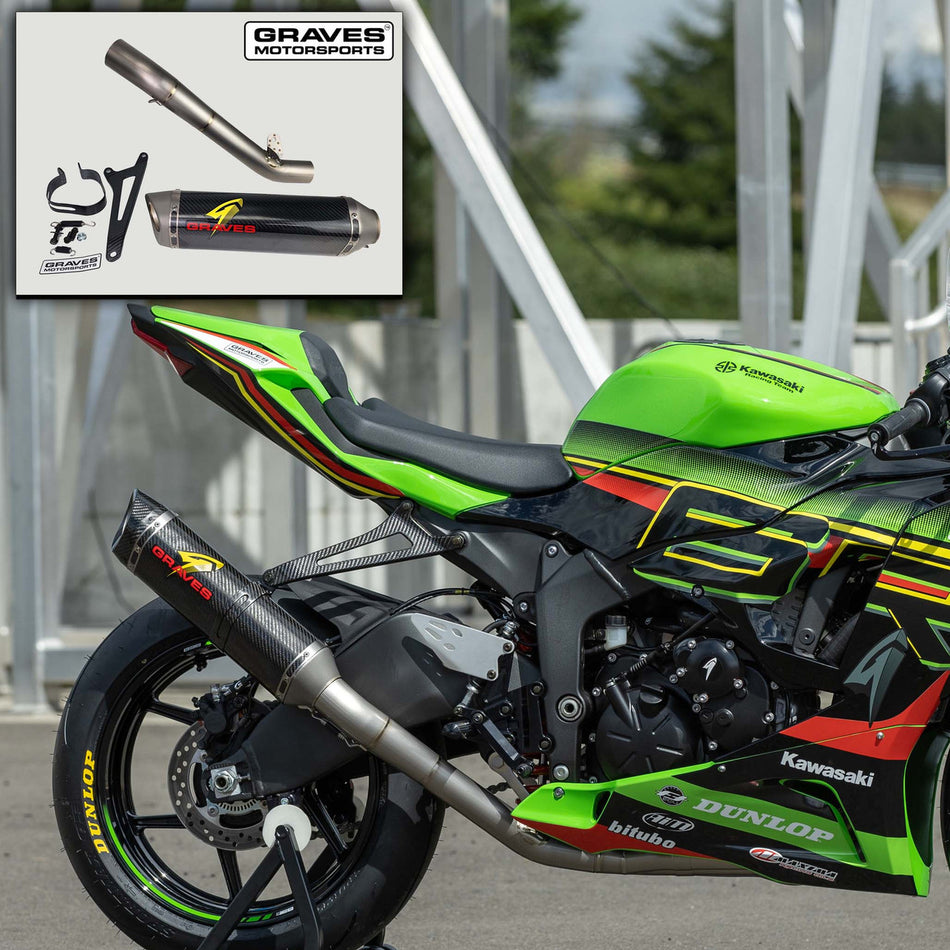 Graves Motorsports Kawasaki WORKS2 ZX-6R 19-21 Cat Back Escape