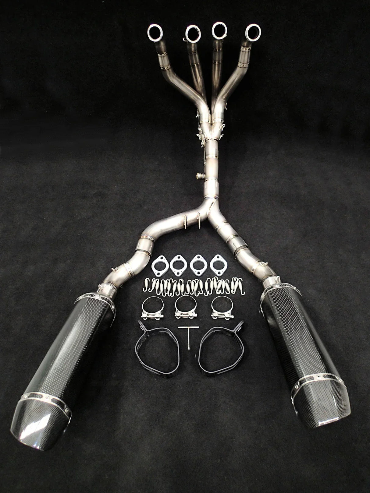 Vandemon   Z1000 & SX Titanium Exhaust & Twin Carbon Fiber Mufflers KAWAZ10EXTIKITTB VA-20