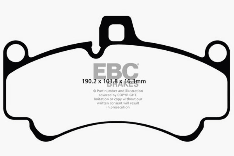 EBC 01-03 Porsche 911 (996) (Cast Iron Rotor only) 3.6 Twin Turbo GT2 Yellowstuff Front Brake Pads DP41516R