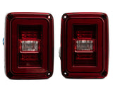 Raxiom 07-18 Jeep Wrangler JK JL Style LED Tail Lights- Black Housing - Red Lens