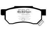 EBC 92-94 Acura Integra 1.7 Vtec Greenstuff Rear Brake Pads DP2642/2