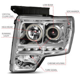 ANZO 2009-2014 Ford F-150 Projector Headlights w/ Halo Chrome (CCFL) G2 111297