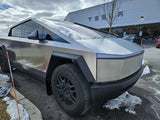 Rally Armor 2024 Tesla Cybertruck Black UR Mud Flap Metallic Black Logo MF112-UR-BLK-SIL