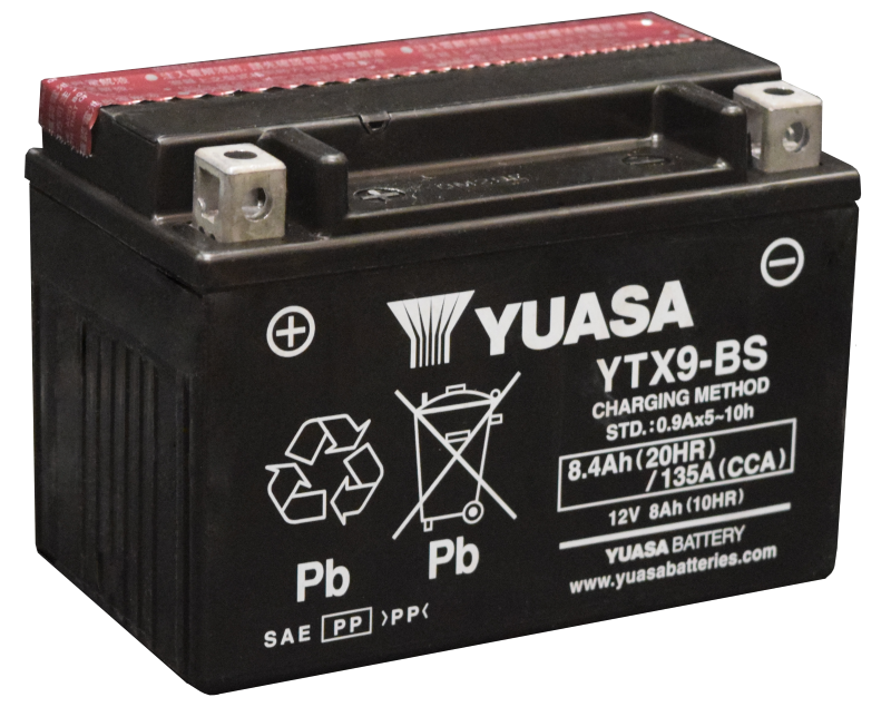 Yuasa YTX9-BS Maintenance Free AGM 12 Volt Battery (Bottle Supplied) YUAM329BSIND