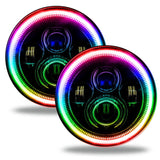 Oracle Jeep Wrangler JL/Gladiator JT 7in. High Powered LED Headlights (Pair) - ColorSHIFT 2 5769J-333