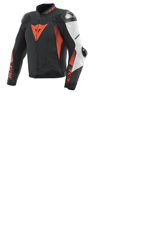 Dainese Super Speed 4 leather Jacket Perforated Matte Black/White/Fluorescent Red Size - 62 201533871-23A-62