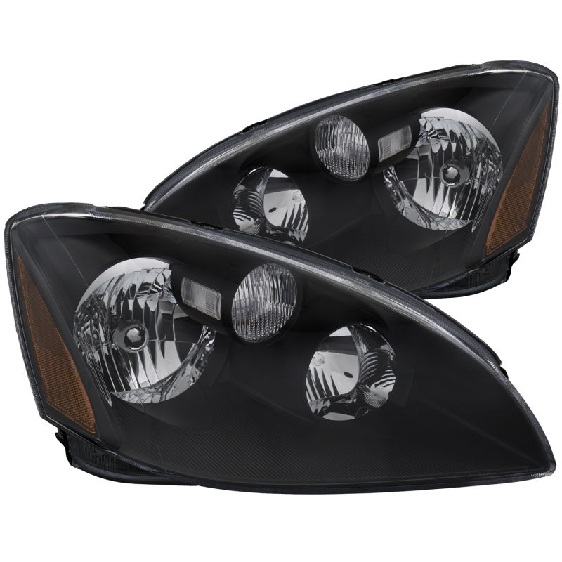 ANZO 2002-2004 Nissan Altima Crystal Headlights Black 121109