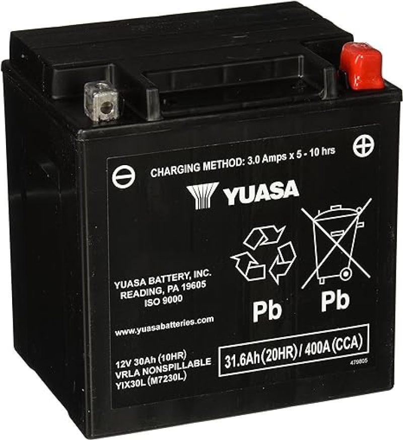 Yuasa YIX30L-PW Maintenance Free AGM 12 Volt Battery YUAM7230LPW