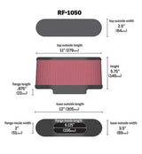 K&N Universal Air Filter Carbon Fiber Top 12in Flange ID x .875in Flange Length x 5.75in Height RF-1050