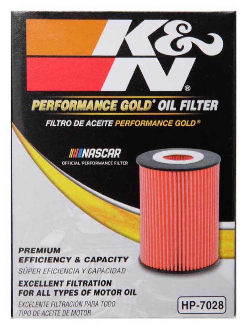 K&N Performance Oil Filter for 2010+ Mercedes Benz GLE350D 3.0L V6 DSL 2.75in OD x 3.625in H HP-7028