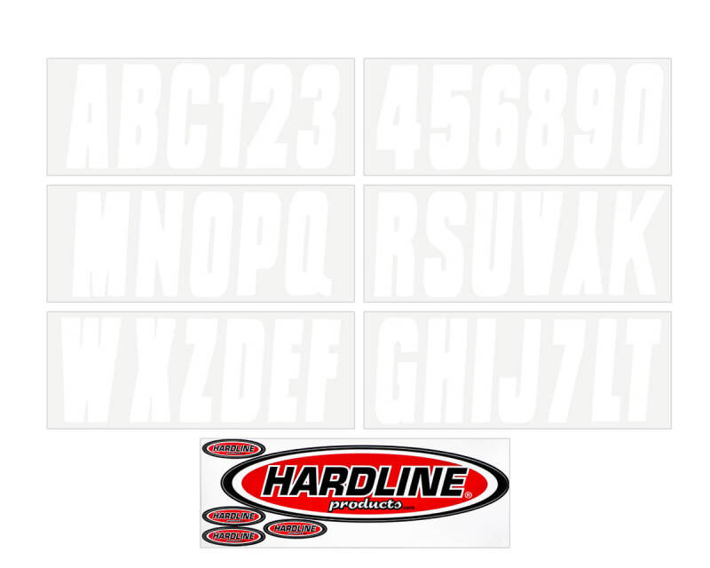 Hardline Boat Lettering Registration Kit 3 in. - 350 White Solid WHI350EC