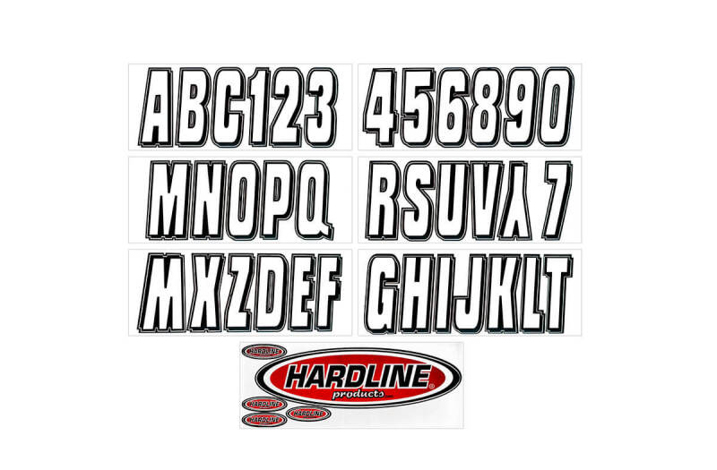 Hardline Boat Lettering Registration Kit 3 in. - 320 Silver/Black SIBLK320