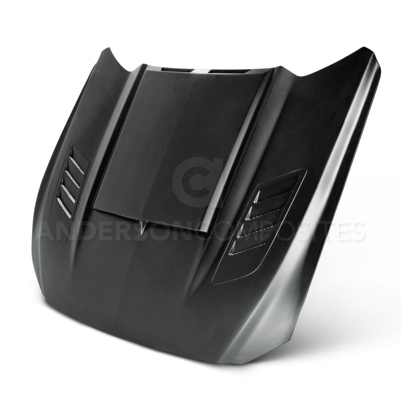 Anderson Composites 15-16 Ford Mustang (Excl. GT350/GT350R) Ram Air Fiberglass Hood AC-HD15FDMU-AB-GF