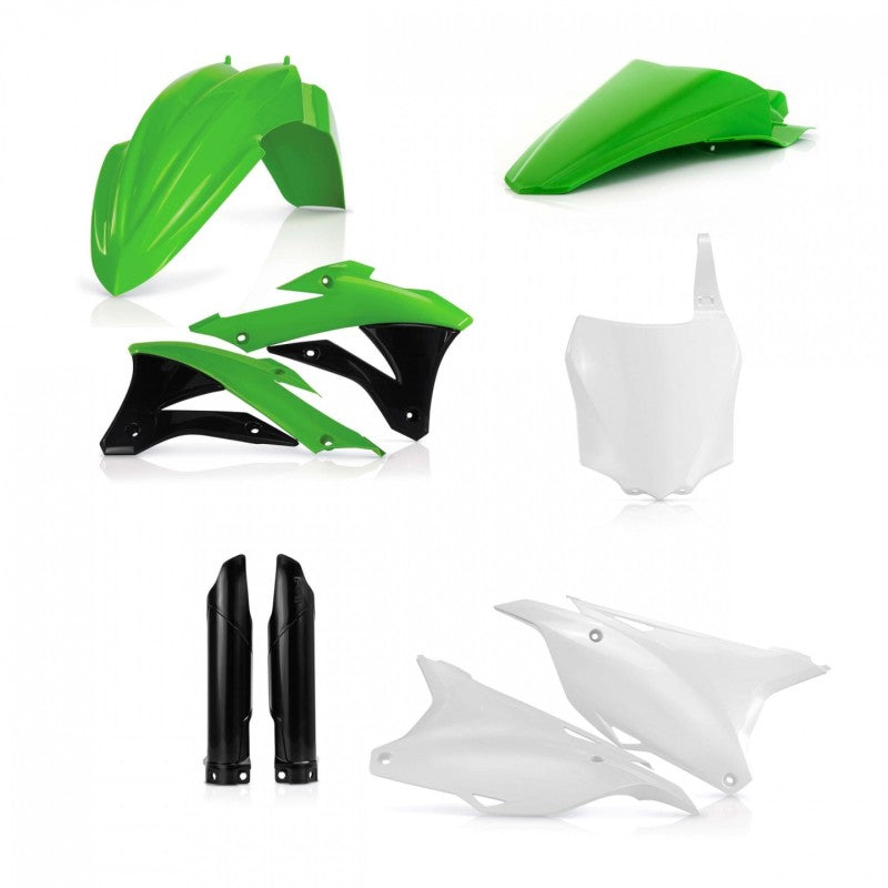 Acerbis 14-21 Kawasaki KX85/100 Full Plastic Kit - Green White/Black Original 16-18 2374115135