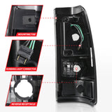 ANZO 2003-2006 Chevy Silverado 1500 LED Taillights Plank Style Black w/Smoke Lens 311328