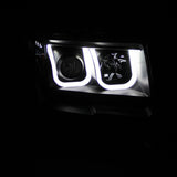 ANZO 2009-2014 Ford F-150 Projector Headlights w/ U-Bar Black 111263