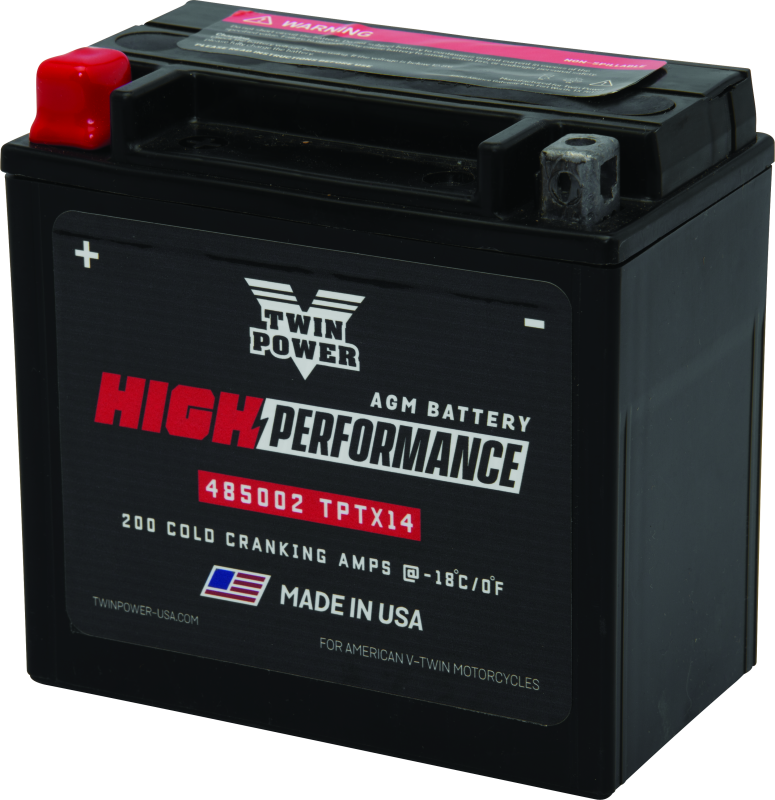 Twin Power YTX14BS High Performance Battery Replaces H-D 65948-00 Made in USA 485002