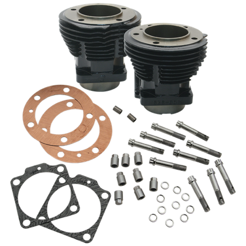 S&S Cycle 66-78 74in BT & Stock Bore Strokers 3-7/16in Bore Cylinders - Gloss Black 91-9011