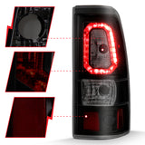 ANZO 2003-2006 Chevy Silverado 1500 LED Taillights Plank Style Black w/Smoke Lens 311328
