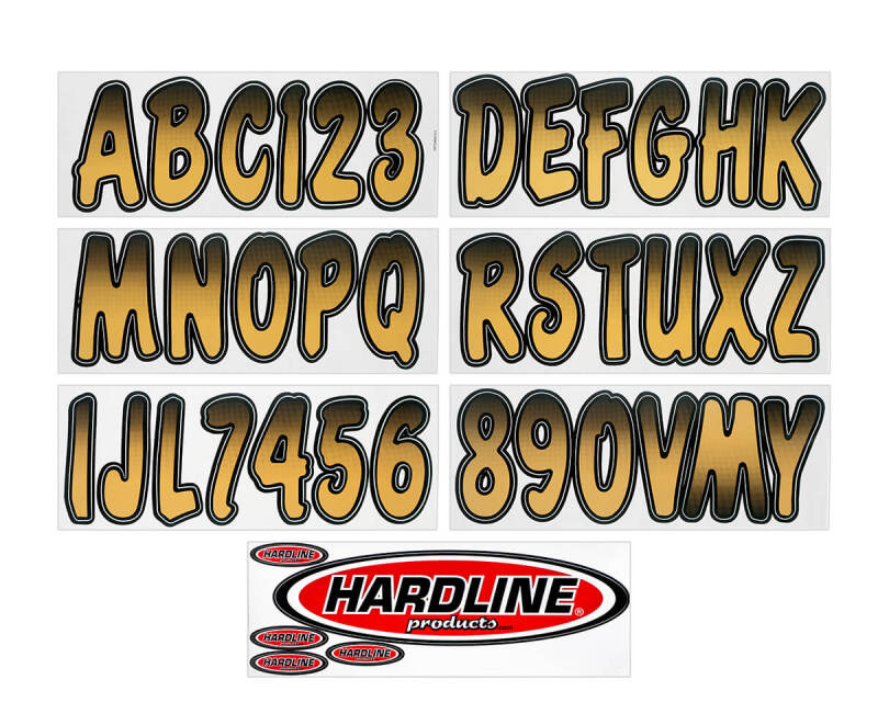 Hardline Boat Lettering Registration Kit 3 in. - 200 Beige/Black BRBKG200